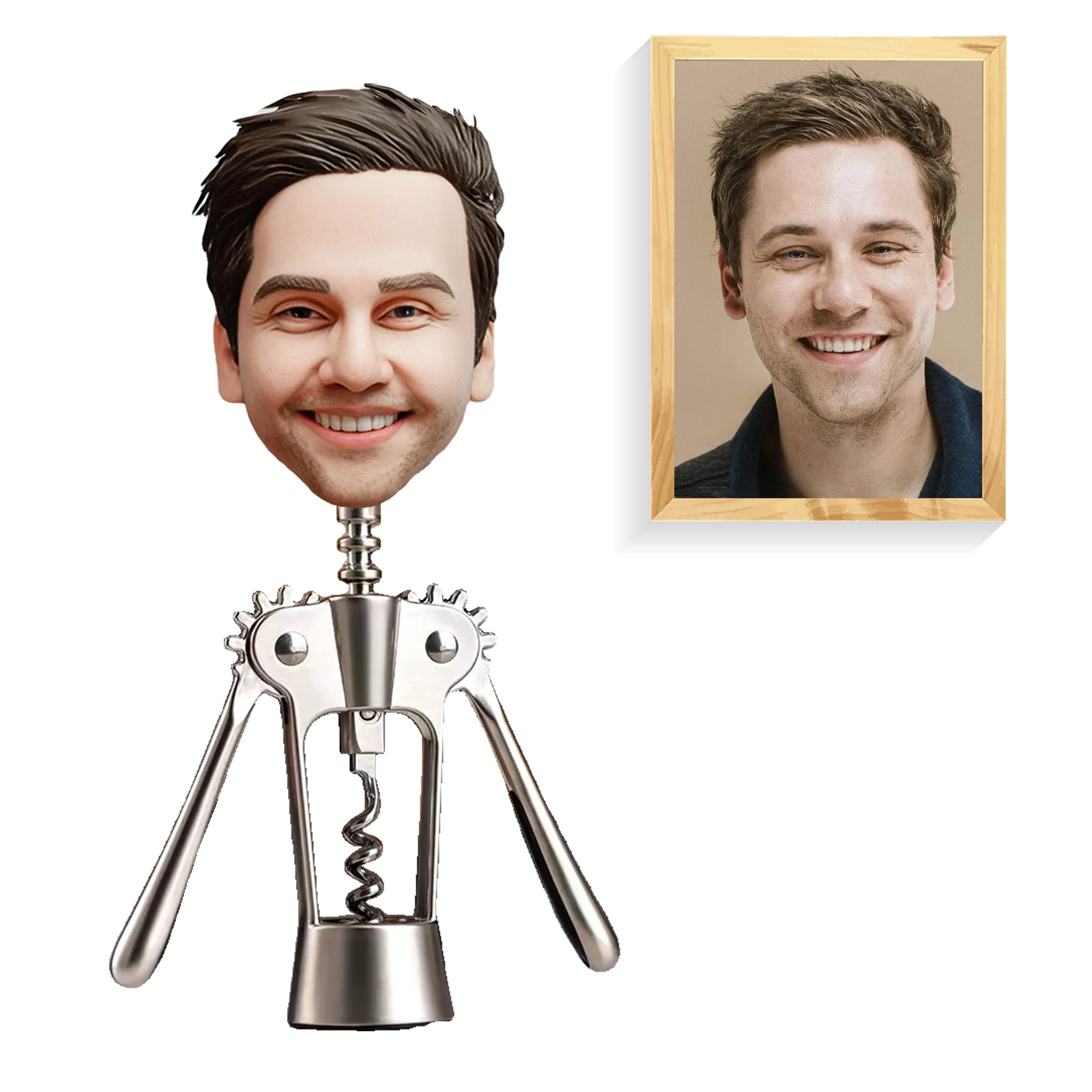 Personalized Wine Opener – Custom Bobblehead Corkscrew, Unique Gift for Wine Lovers