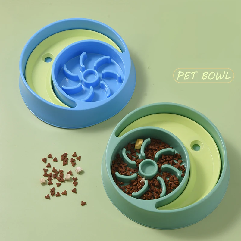 

2 In 1 Slow Feeder No-Spill Dog Water Bowl Anti-choking Cat Food & Water Bowl Shallow Puzzle Bowl