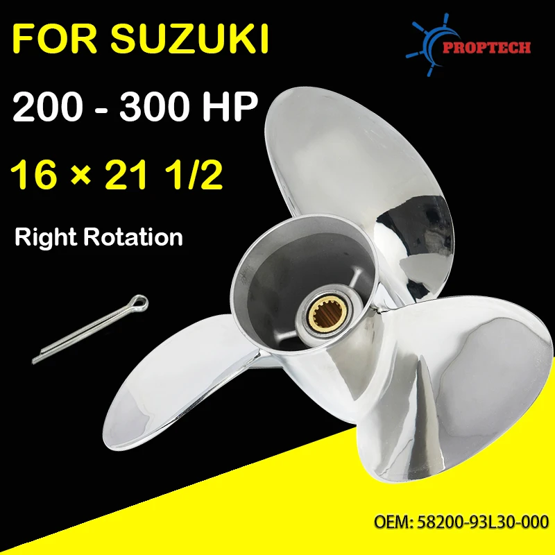 

Для Suzuki 200hp 225hp 250hp 300hp подвесной пропеллер 16x21 1/2 лодочный двигатель винт из нержавеющей стали морской двигатель 3 лопасти 15 Spline