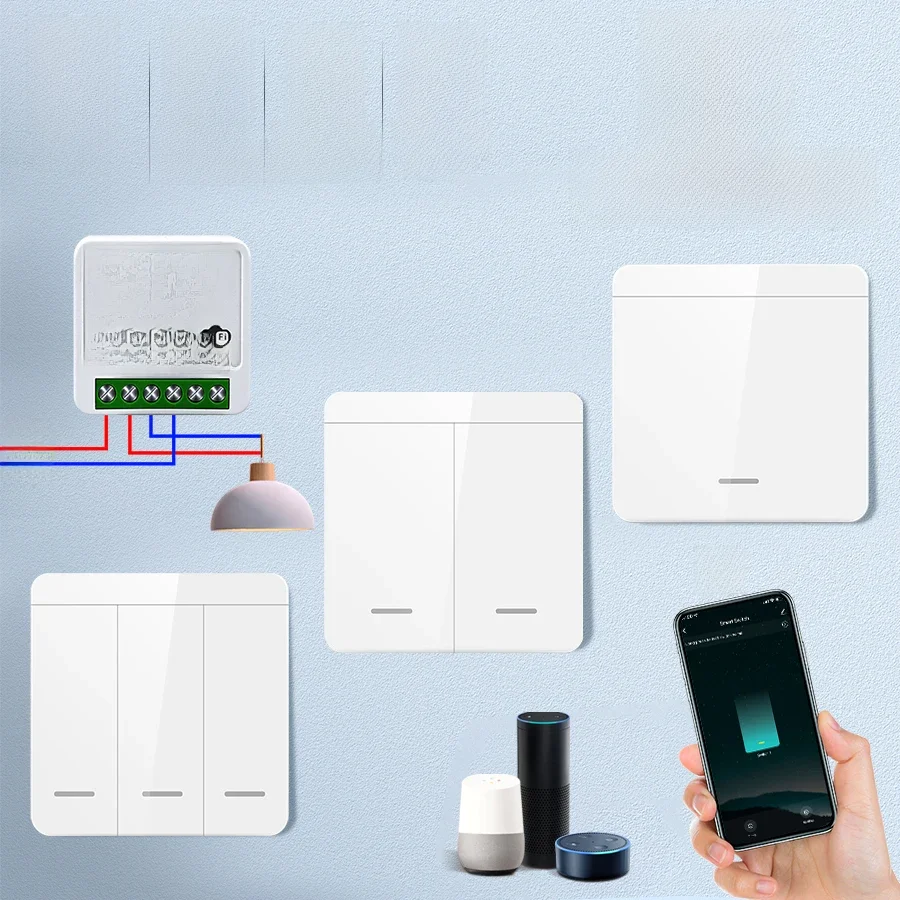 Tuya Smart WiFi Switch For Lighting RF 433MHz Wireless Switch Smart Life APP Voice Control Work With Alexa Google Home Alice