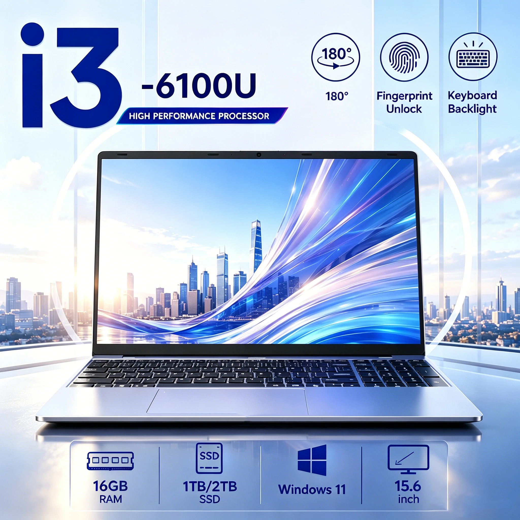 NUEVOS portátiles para juegos de 15.6 pulgadas, portátiles Intel ultrafinos, Intel Core i3 6100U, 16 GB de RAM, 1 TB… — oferta en AliExpress