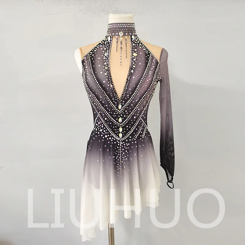 

LIUHUO Ice Figure Skating Dress Girls Women Teens Stretchy Spandex Competition Wholesale