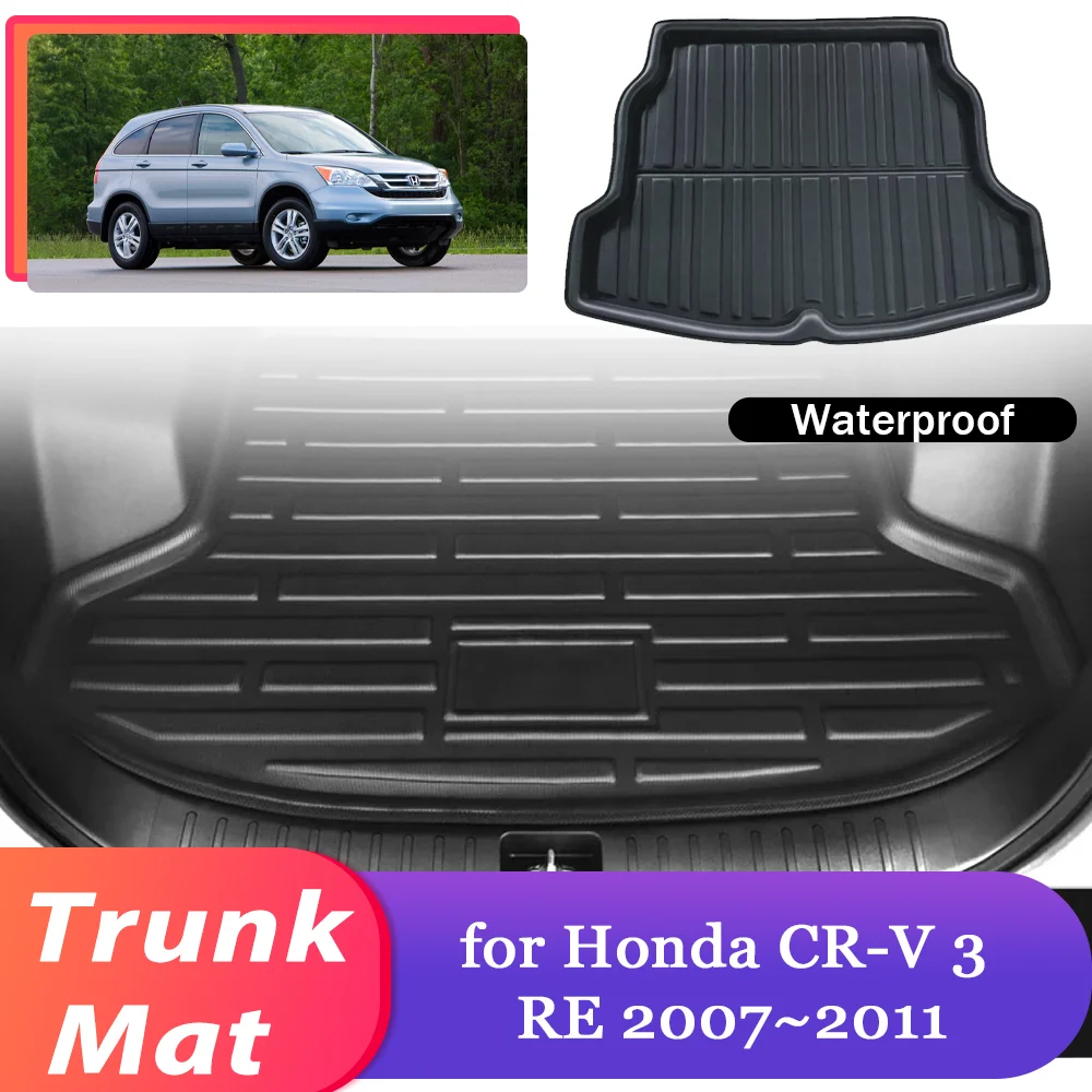 

Коврик в багажник автомобиля для Honda CR-V CRV 3 RE 2007 ~ 2011 2008, коврик для багажа, водонепроницаемый коврик для багажника, коврик, аксессуары для ковров