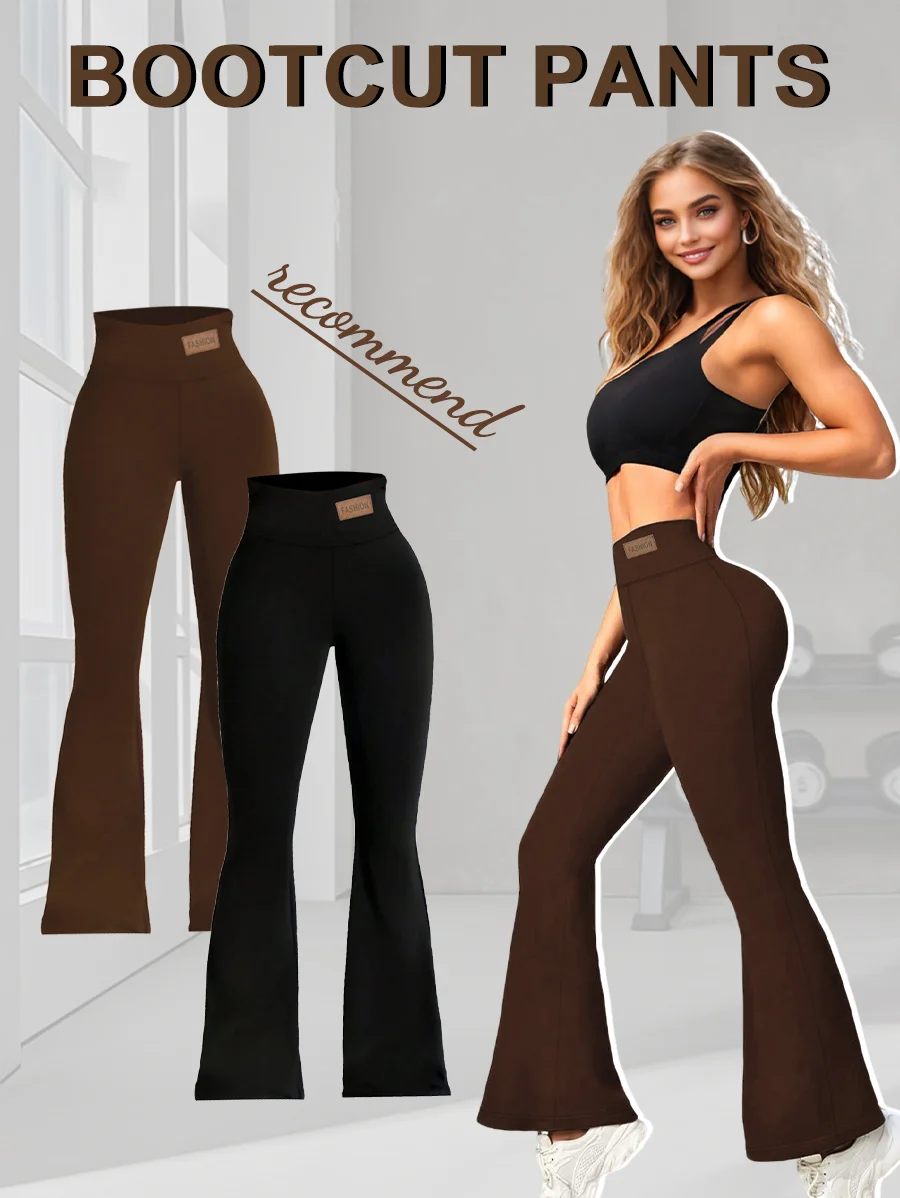 Women's spring Summer Leggings, high waisted flared pants, elegant black elastic slim fit Yoga pants, suitable for casual wear - view 5