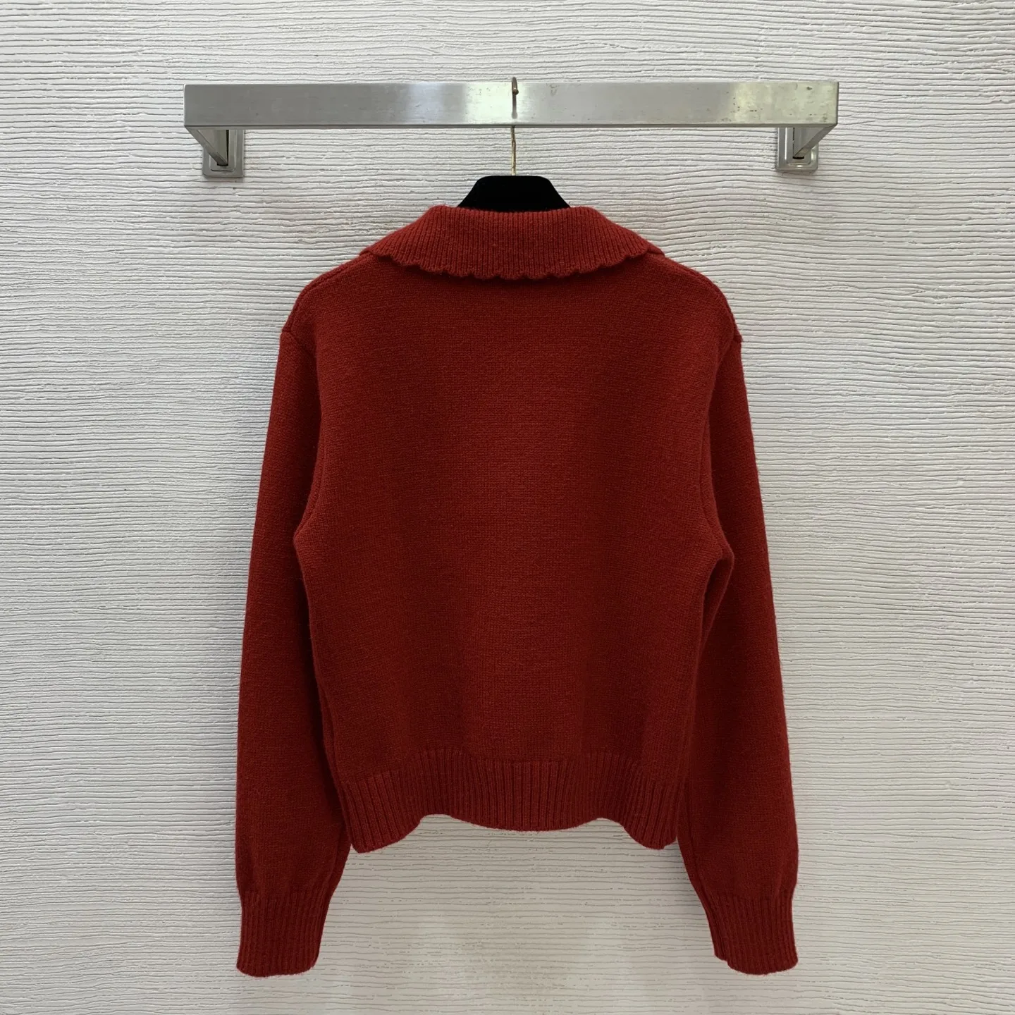 

New Spring Women's Knitted Sweater Lace Doll Collar Buckle Llong Sleeved High Quality 2026 Female Top XUAN002-W0160