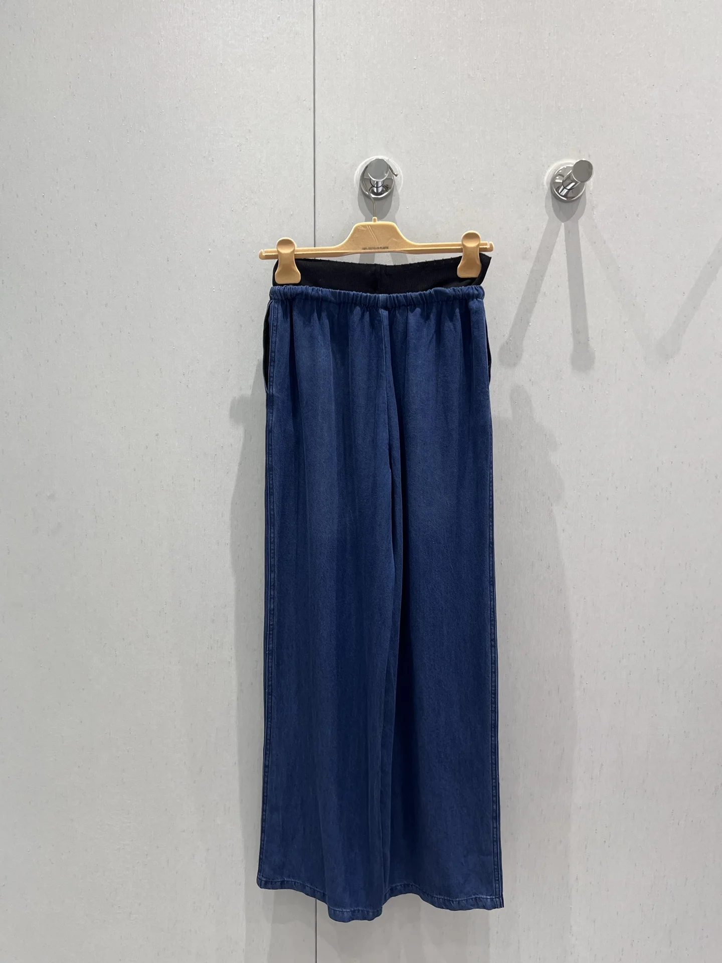 

2025 summer new fashion women's waist trousers dark blue straight jeans