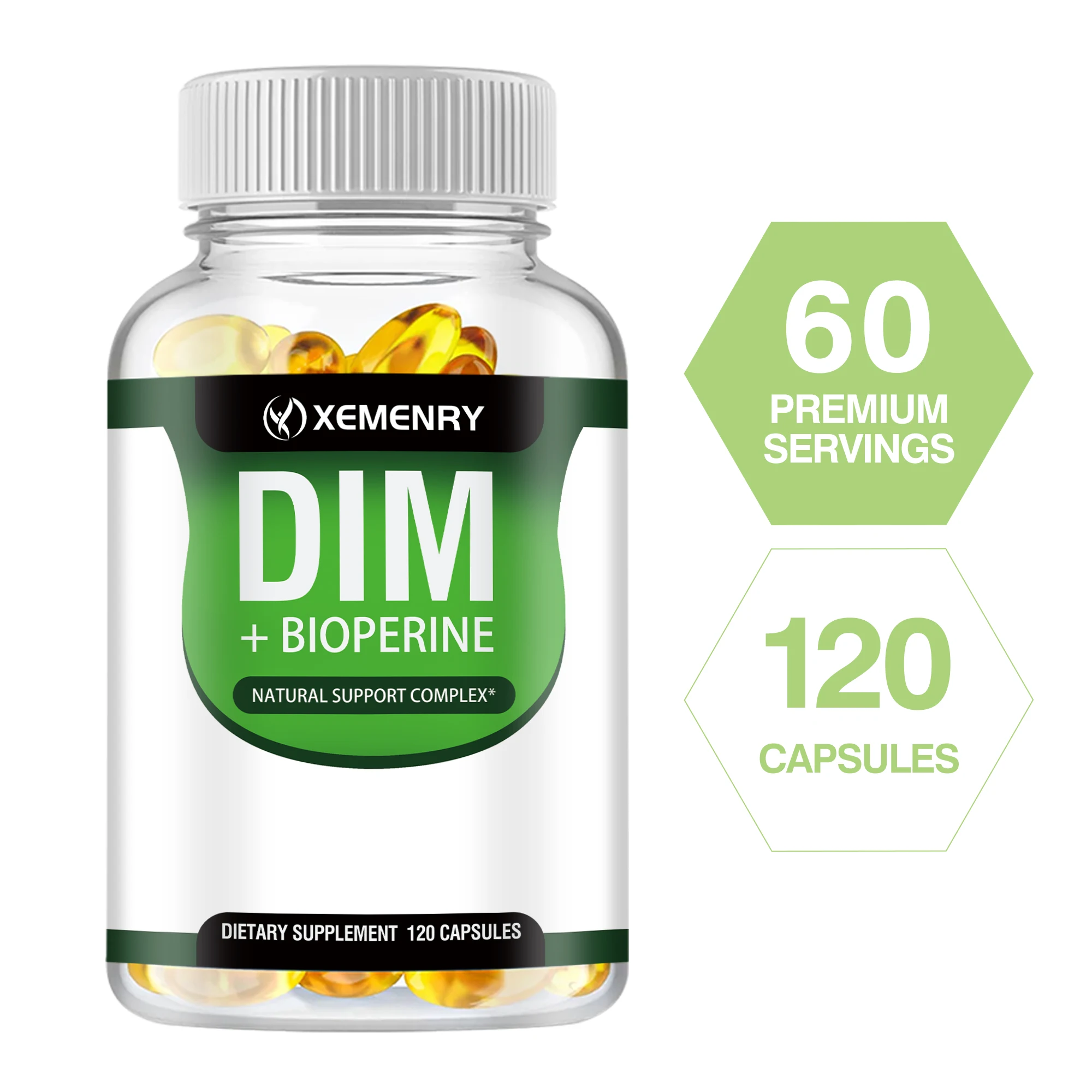 Dim Supplement-enthält Piperin zur Förderung der Muskelmasse und zur Unterstützung der Verdauungs gesundheit-120 Kapseln