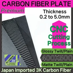 500x400mm Full 3K Carbon Fiber Sheet Plate High Strength Carbon Board Panel Thickness 0.5mm 1mm 1.5mm 2mm 2.5mm 3mm 4mm 5mm