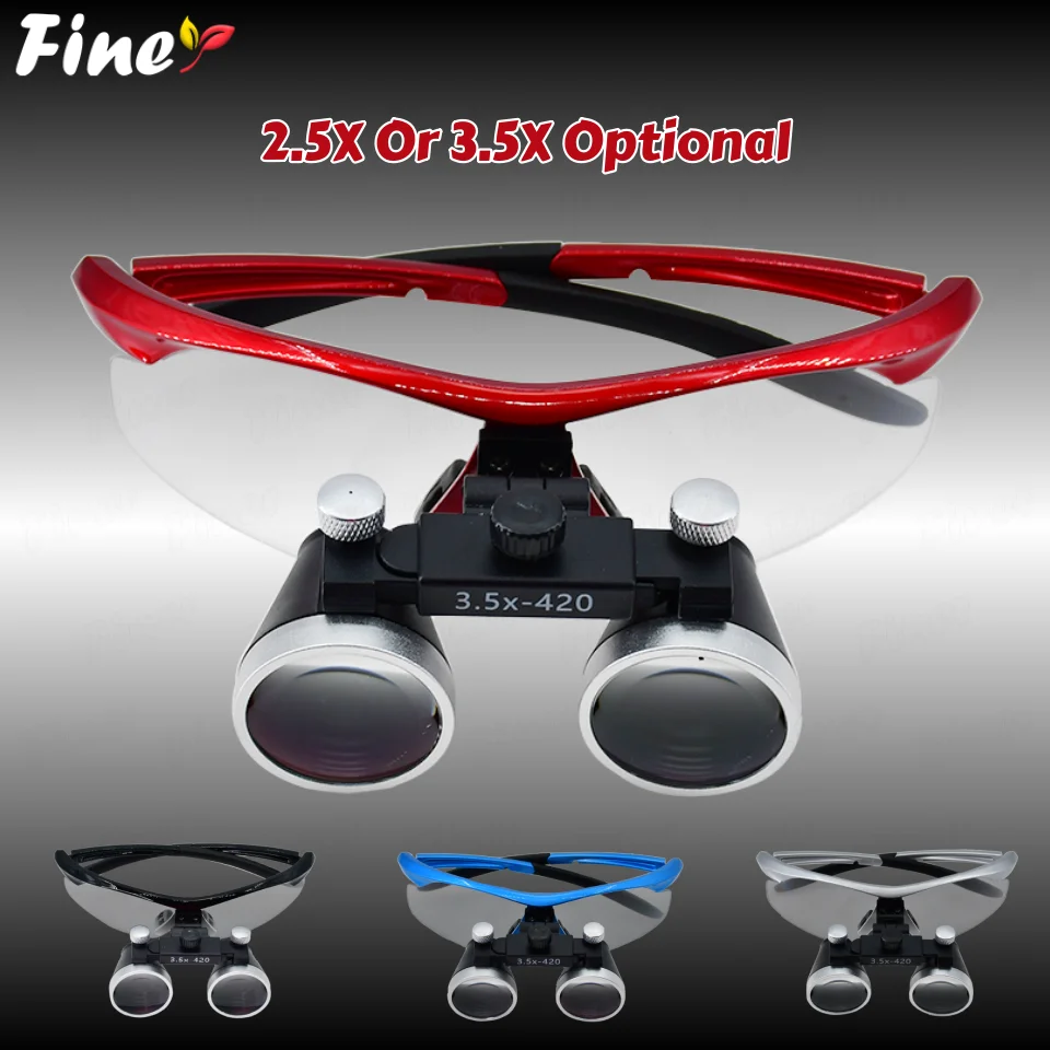 Finer Dental Loupes 2.5X 3.5X  Dental Magnifying Glasses 320-420mm Professional Dental Loupe Surgical Loupes Dental Dentistry
