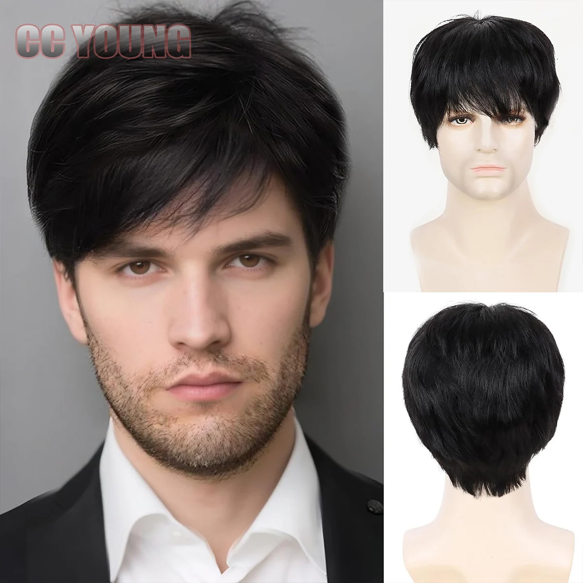 

Ультракомфортные короткие парики для мужчин Настоящие человеческие волосы Remy Бесклеевые мужские парики Мягкая хлопковая шапочка Удобные для кожи парики Натуральные ежедневные использование