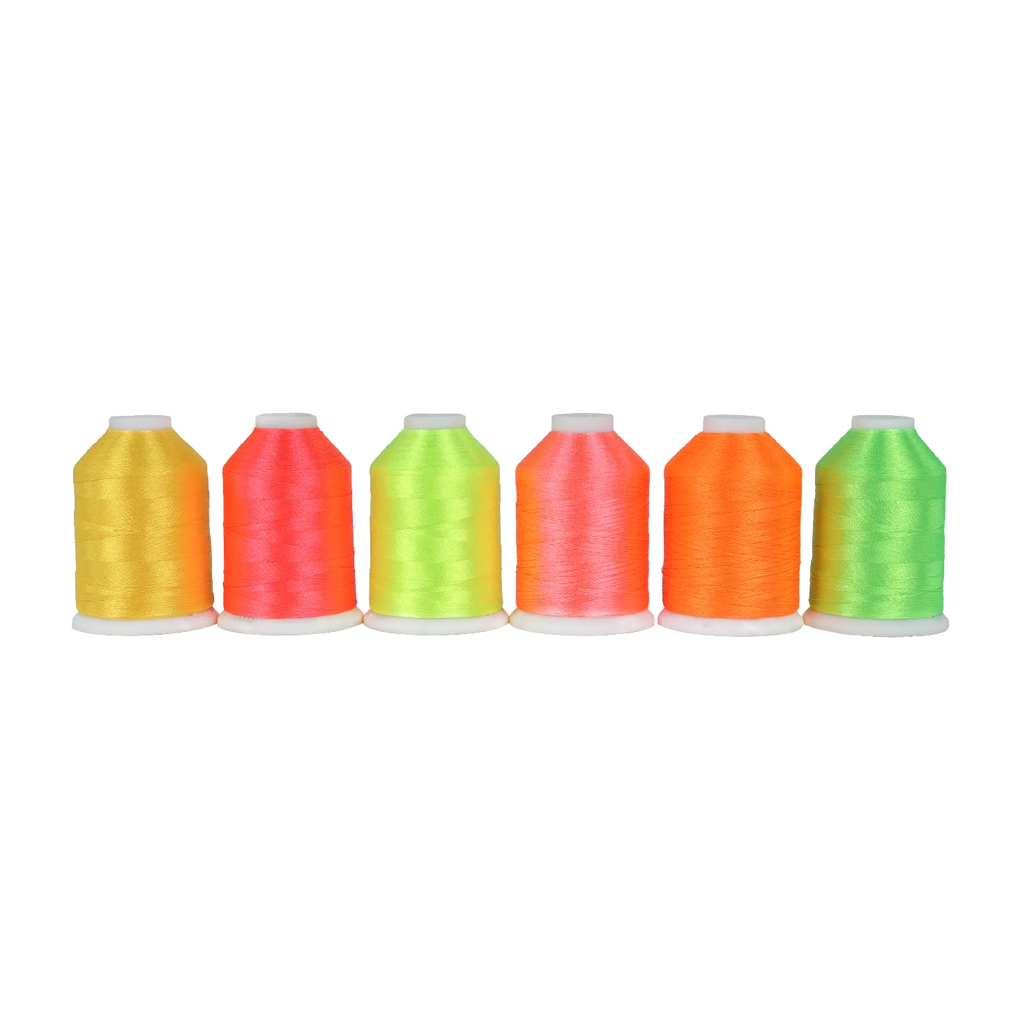Simthread 6 Neon Fluorescent Colors Polyester Embroidery Thread 1000Meters/1100Yards Per Spool