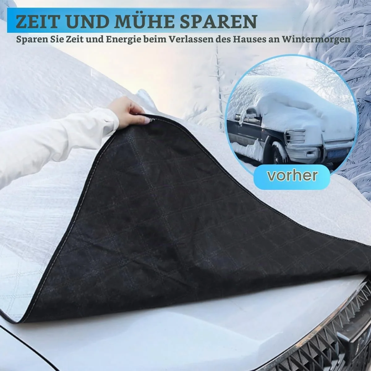 Auto-Winter-Windschutzscheiben-Schneeabdeckung Auto-Sonnenschutz Frostschutz Sonnenschutz Anti-Eis Frontscheibenabdeckung – Detail 4
