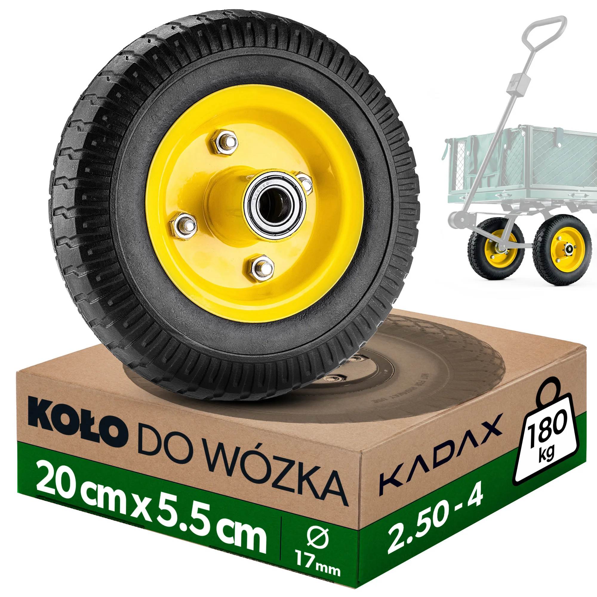 KADAX Wielkarwiel 20 cm band met velg voor tuinkar rolstoel