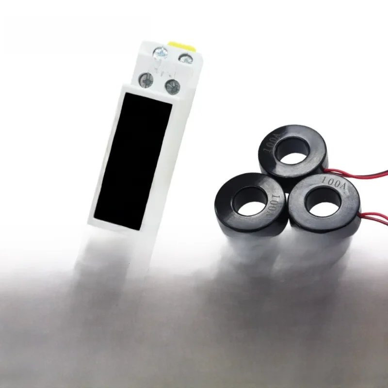 Trójfazowy amperomierz do montażu na szynie Din Ac 80-500V 100A Mini modułowy amperomierz wskaźnik LED cyfrowy wyświetlacz detektor — zdjęcie 2