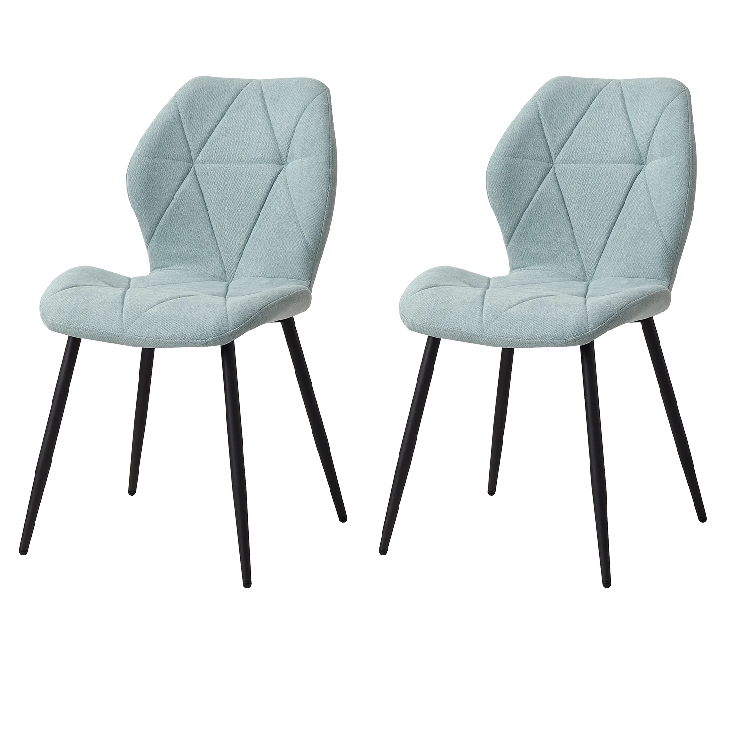 EGOONM Set van 2/4/6 Eetkamerstoelen Gestoffeerde Gewatteerde Linnen Stof Keukenstoelen Metalen Poten voor Balkon Restaurant Eetkamer