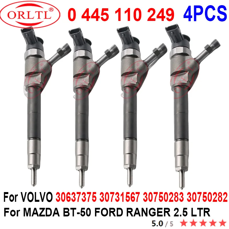 4x Diesel Fuel Injectors 0445110249 for BOSCH FORD RANGER MAZDA BT50 3.0L C/R 2006-2011 WE0112H50A WE0113H50