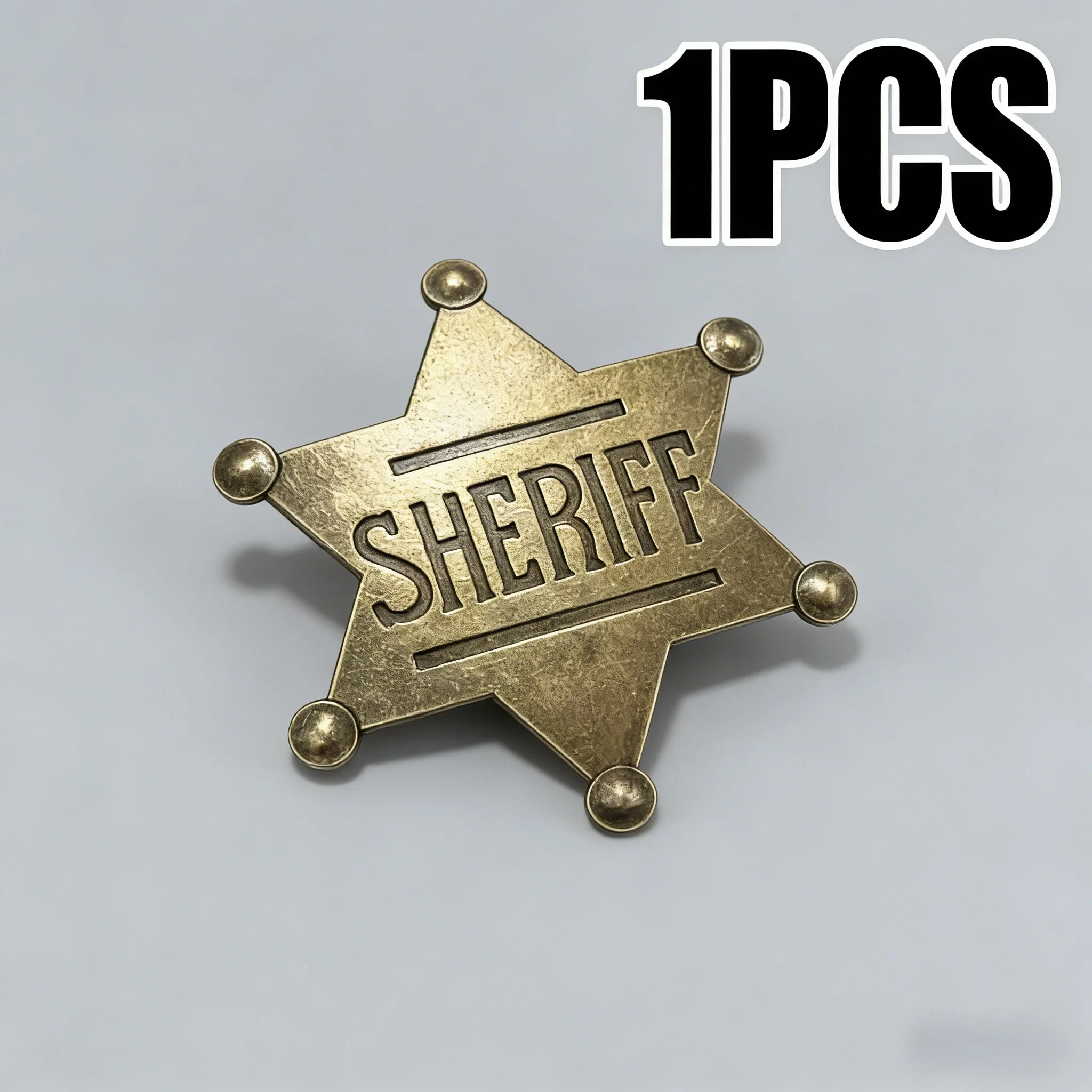 

1pcs this antique sheriff badge is high-quality metal. its intricate, realistic design is ideal for western costumes.