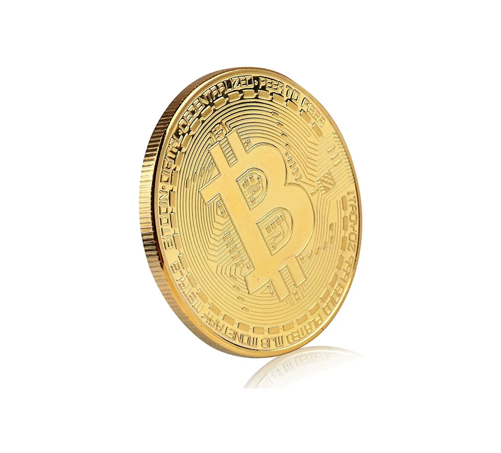 Bitcoin Coin Souvenir (10-Pack), Physical Bitcoin-Collection, Gold Crypto-Coin Commemoration, Decor Props Small  Gift