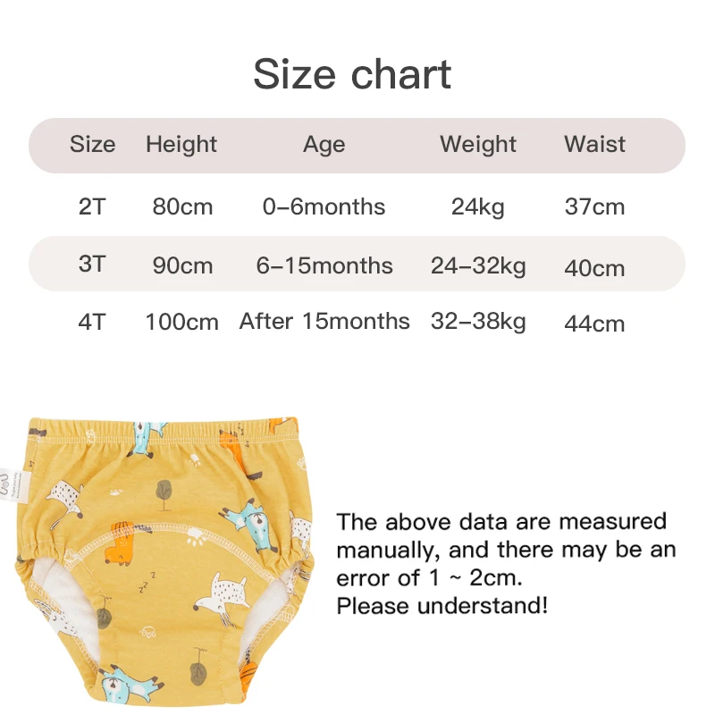 Waterproof Reusable Cotton Baby Training Pants Infant Cartoon Shorts Underwear Baby Cloth Diaper Nappies Panties Nappy Changing