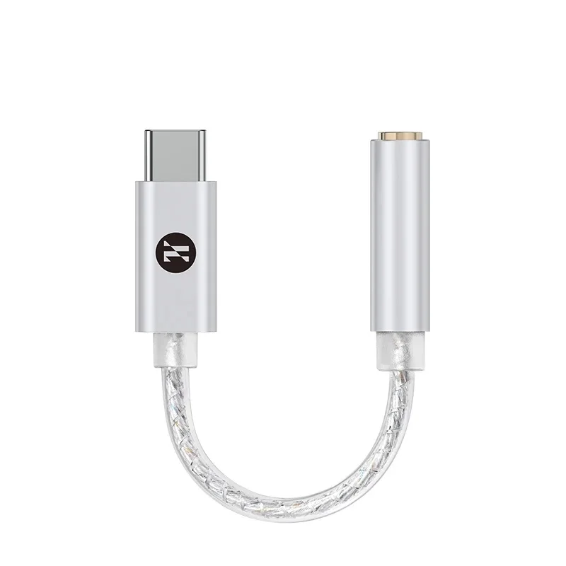 JCALLY JM12 typ C USB C DAC Chip KT02H20 32 bit/384KH DSD128 posrebrzany przewodnik cyfrowy adapter audio — zdjęcie produktu 6