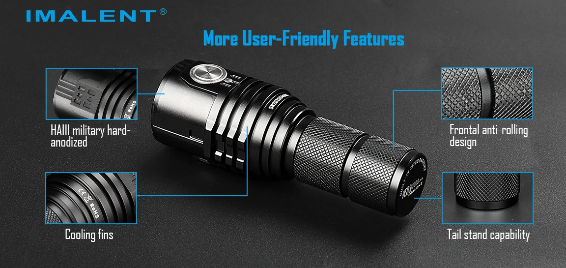 IMALENT MS03 EDC Leistungsstarke Taschenlampe 13000 Lumen Cree XHP70.2 LED-Handlampe Wiederaufladbare Wasserdichte Taschenlampe für Camping und Suchaktionen – Detail 9