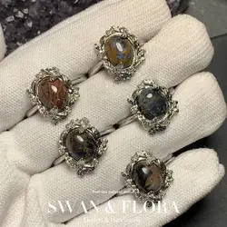 MM Natural Pietersite Ring Adjustable Female Jewelry for Women Gift Wholesale High Quality Vintage Fine