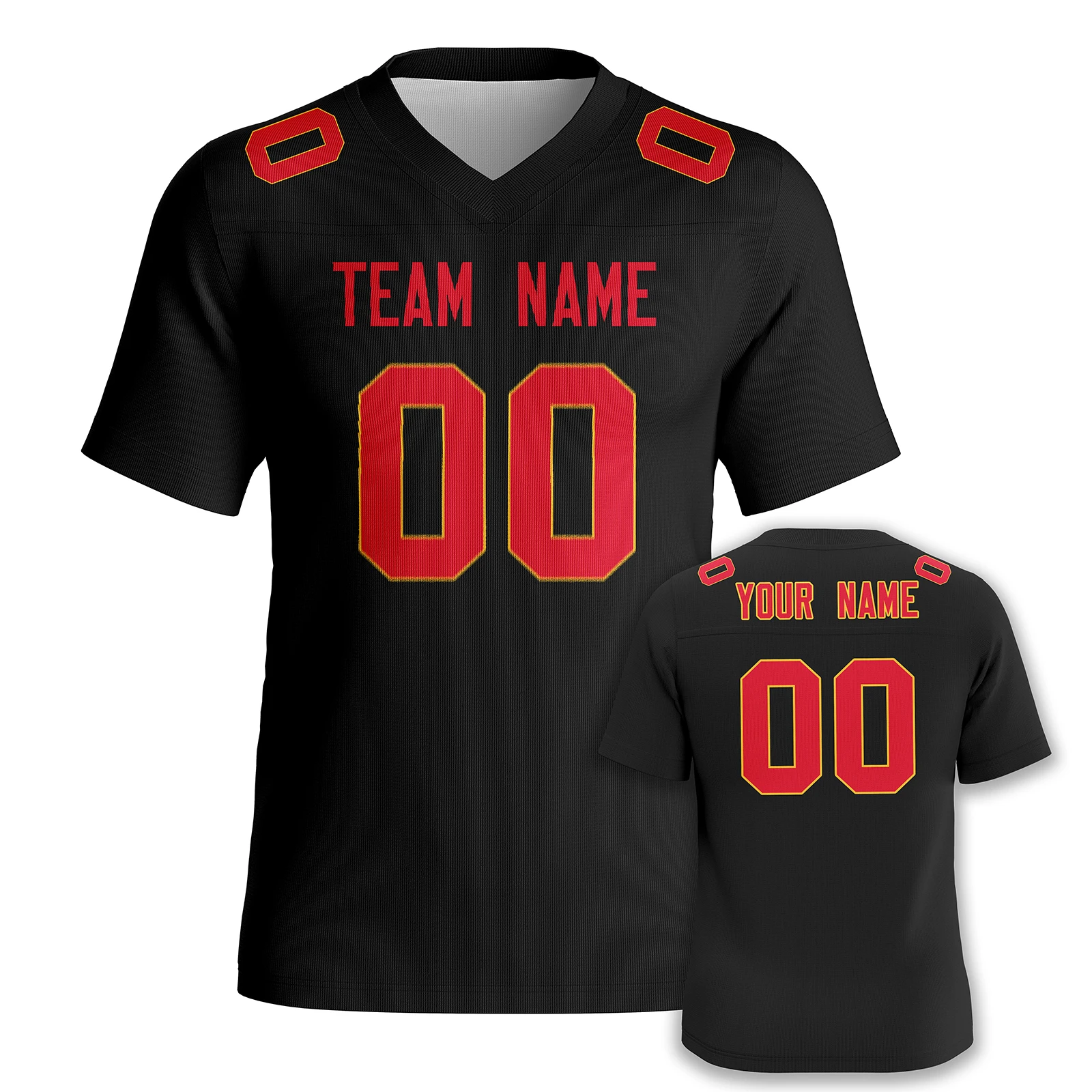 

Джерси для американского футбола на заказ с именем и номером, черная, красная, персонализированная футбольная команда для мужчин и женщин, молодежный футбольный топ