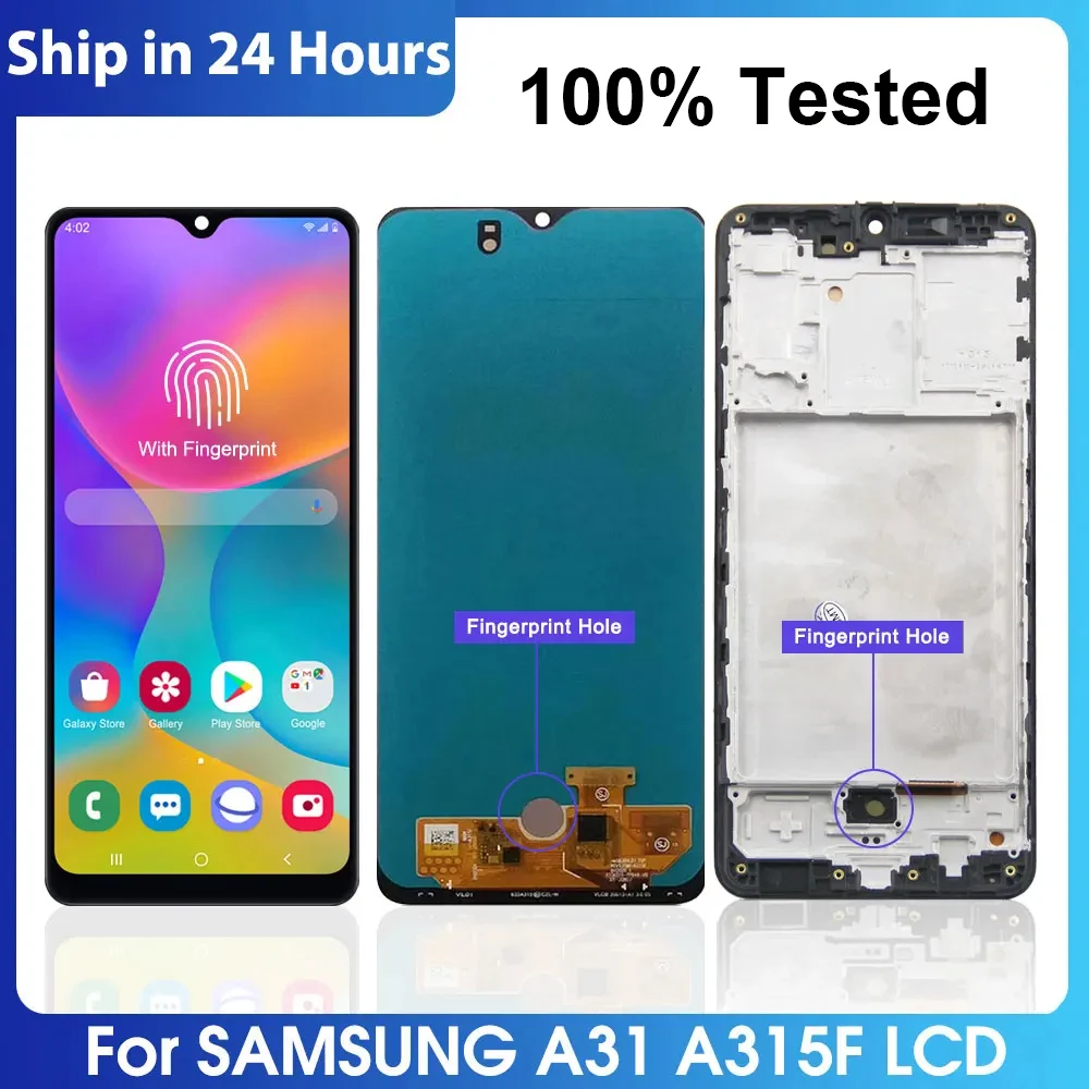 

6.4" 100% AMOLED For SAMSUNG GALAXY A31 A315 LCD Display Touch Screen Digitizer Assembly Replacement Parts For SM-A315F/DS LCD