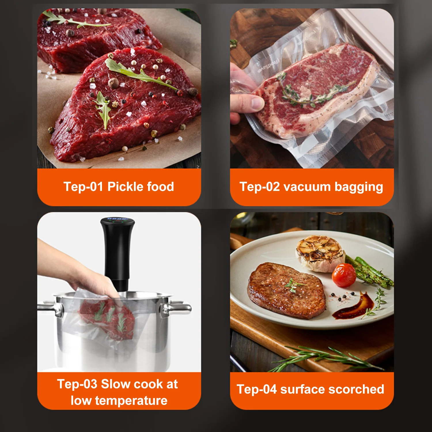 ماكينة طهي ذكية بدقة عالية لدرجات الحرارة ، جهاز دوران غمر ، جهاز طباخ Sous Vide ، شاشة رقمية تعمل باللمس بشاشة LCD ،