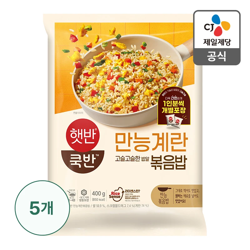 [CJ Headquarters Direct Management] 5 Hetbahn Cook Half-Ronged Egg Fried Rice 400G X