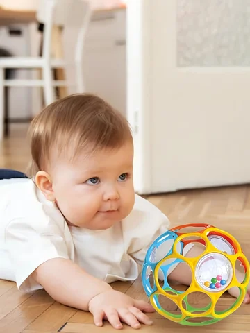 Soft Baby Grasping Ball Rattles with Bell Ball Early Education Educational Sensory Toy Random Color）