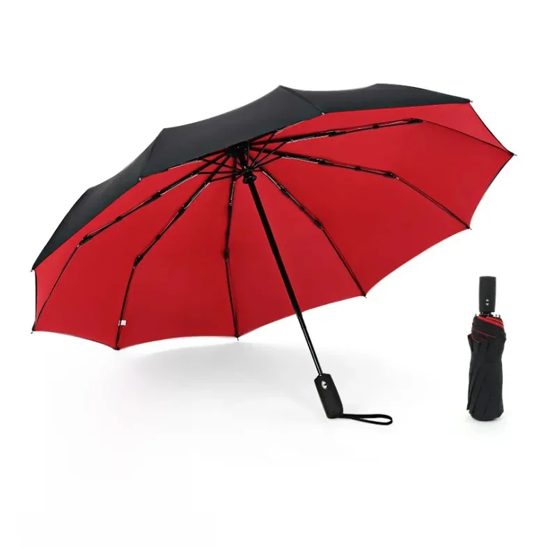 Winddichter, doppelschichtiger, beständiger Regenschirm, vollautomatisch, für Regen, für Männer und Frauen, 10 Karat, starker Luxus-Business-Männchen, große Regenschirme, Sonnenschirm