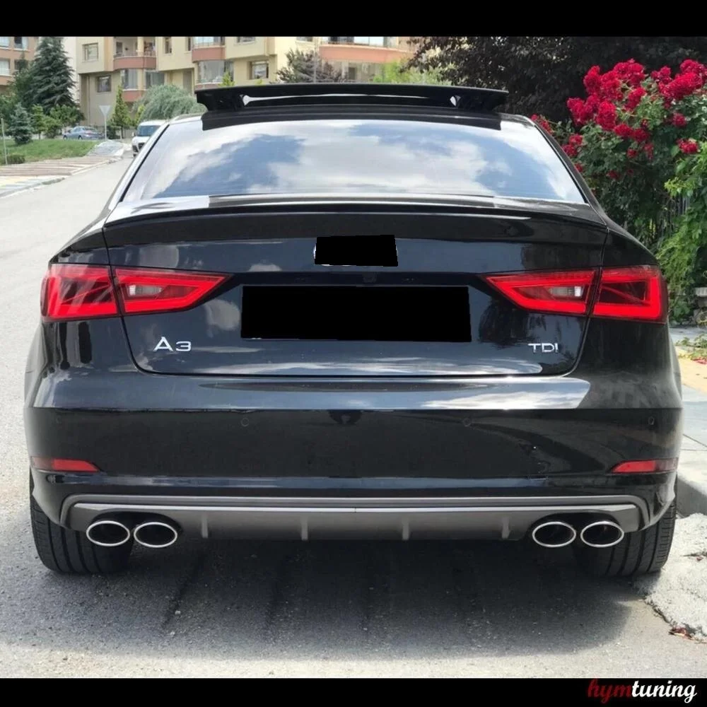 AUDI A3 8V For Models 2013 2014 2015 2016 2017 2018 2019 2020  Sedan Spoiler Piano Black Abs Plastic Car Accessories Universal