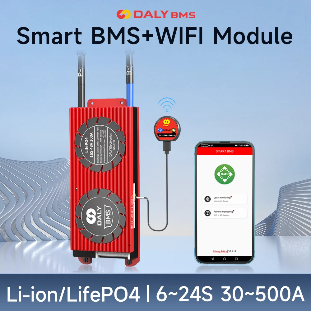 

Умный BMS с модулем Wi-Fi 4S 7S 8S 10S 12S 15S 13S 14S 16S LifePO4 Литий-ионный литиевый аккумулятор 12 В 24 В 48 В 60 В 72 В 18650 Ebike