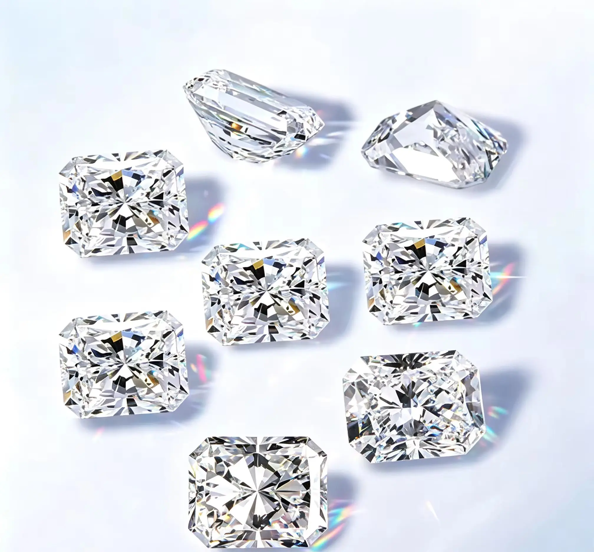 D‑Color VS1 VVS1 VVS2 0.5CT Radiant Cut  Lab Grown Diamond CVD HPHT IGI Certified Loose Stone Custom Jewelry