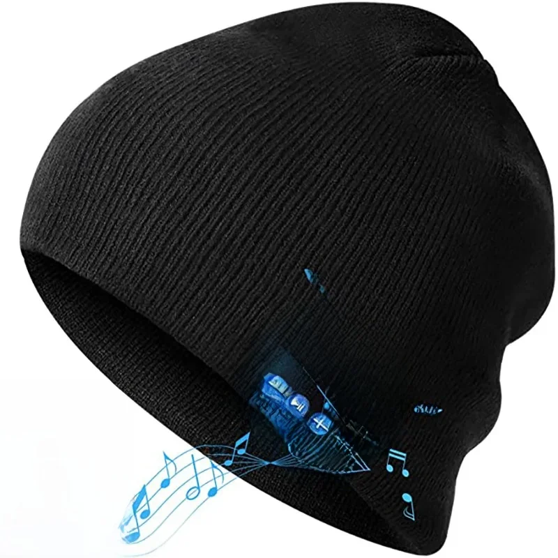 PIJIWAN Casque intelligent sans fil Bluetooth, bonnet chaud, écouteur de musique, chapeau aste, haut-parleur de course, casque de téléphone de sauna, chasse, camping 3