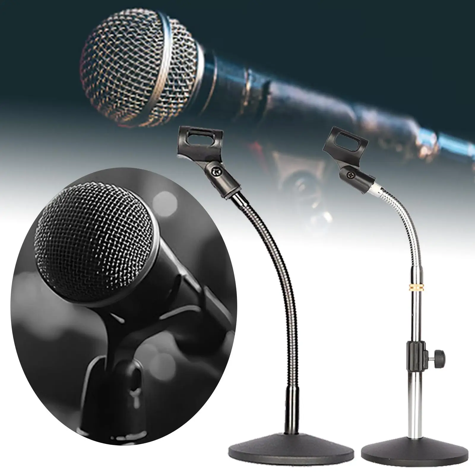 

Портативная настольная подставка для микрофона, зажим для микрофона, настольный держатель для микрофона для потоковой передачи подкастов, игровой студий, лекции, встречи