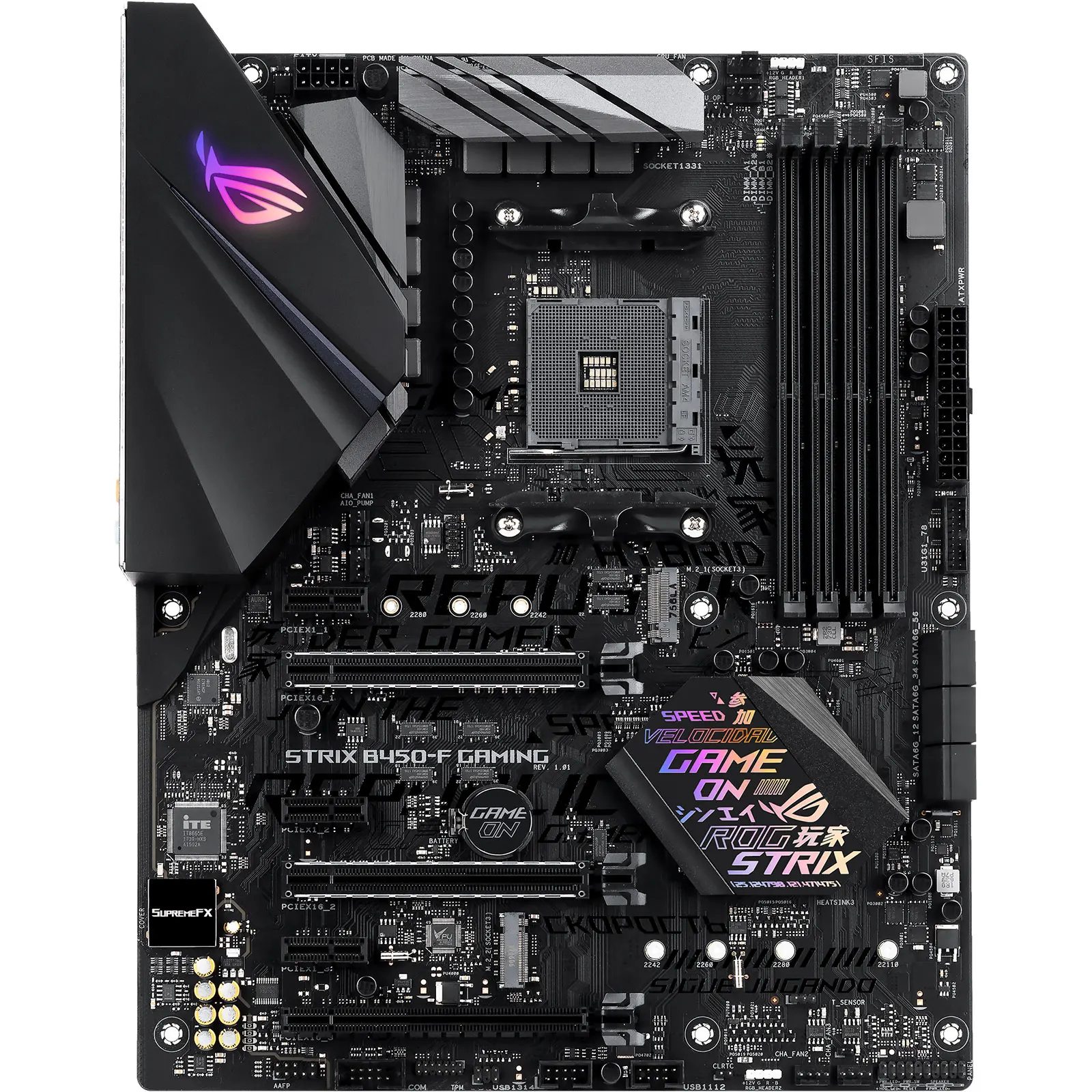 Imagem -02 - Asus-rog Strix B450-f Placa-mãe Gaming Am4 Ddr4 64gb Ryzen 5600x Cpu Amd B450m Pci-e 3.0 M.2 Usb 3.1atx