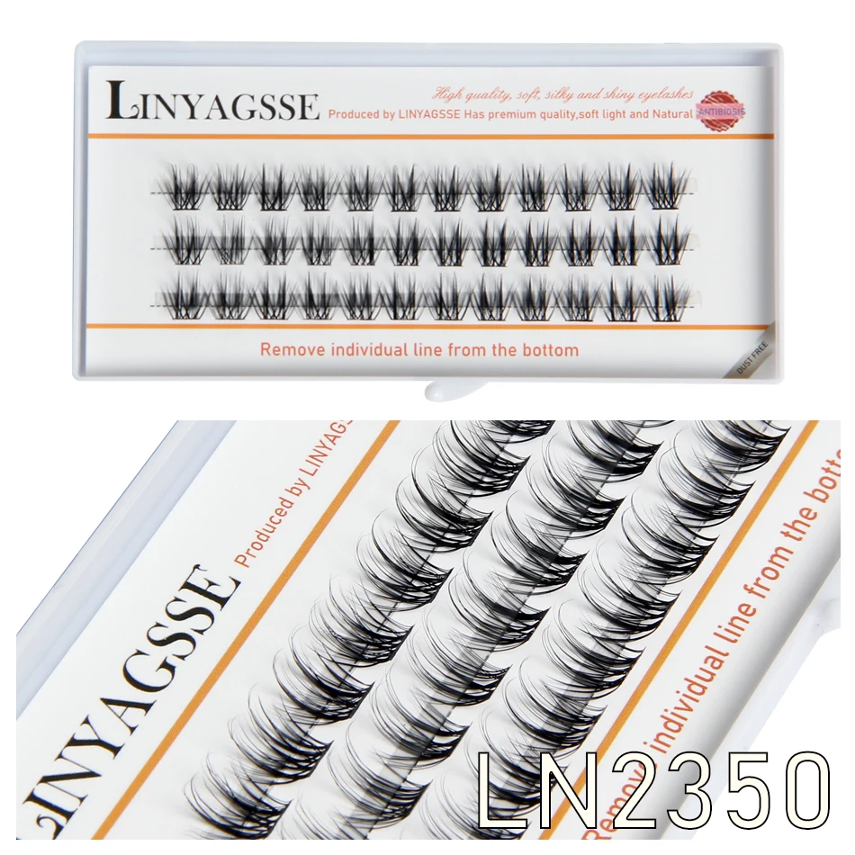 LINYAGSSE 50D 0.07 3 rows Self-Grafting Cluster Lashes Natural Mink Eyelash Individual Extension Lashes Makeup Cilias