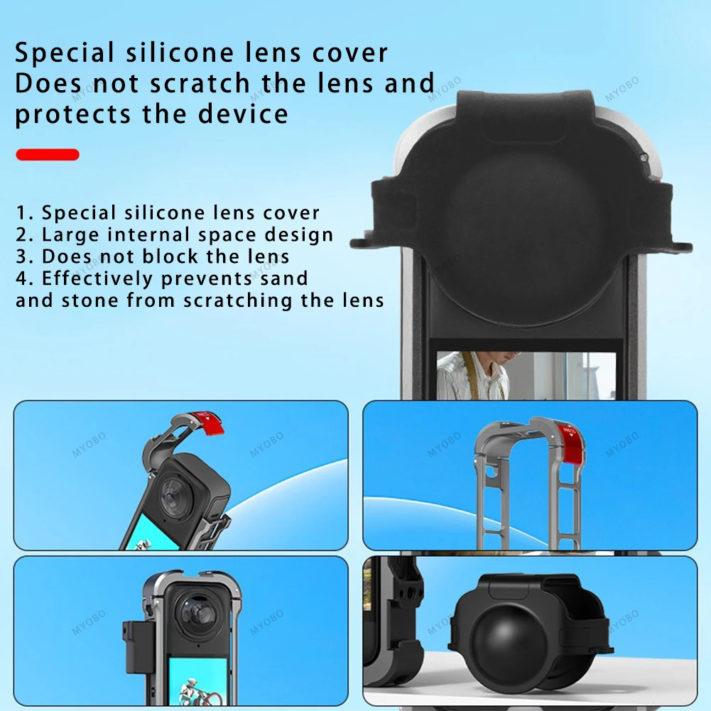 Cadre de protection en aluminium pour Insta360 X4, protection d'objectif en verre optique, capuchon de protection d'écran pour accessoires de caméra Insta 360 X4