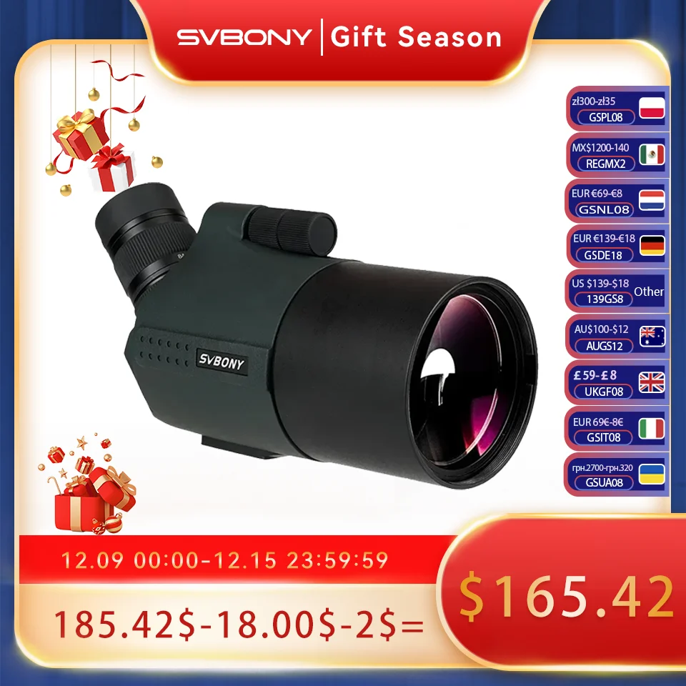 SVBONY SV41 Pro Mak Spotting Scopes Astronomical Telescope 28-84x80 FMC K9 Waterproof Camping Equipment for Target Shooting