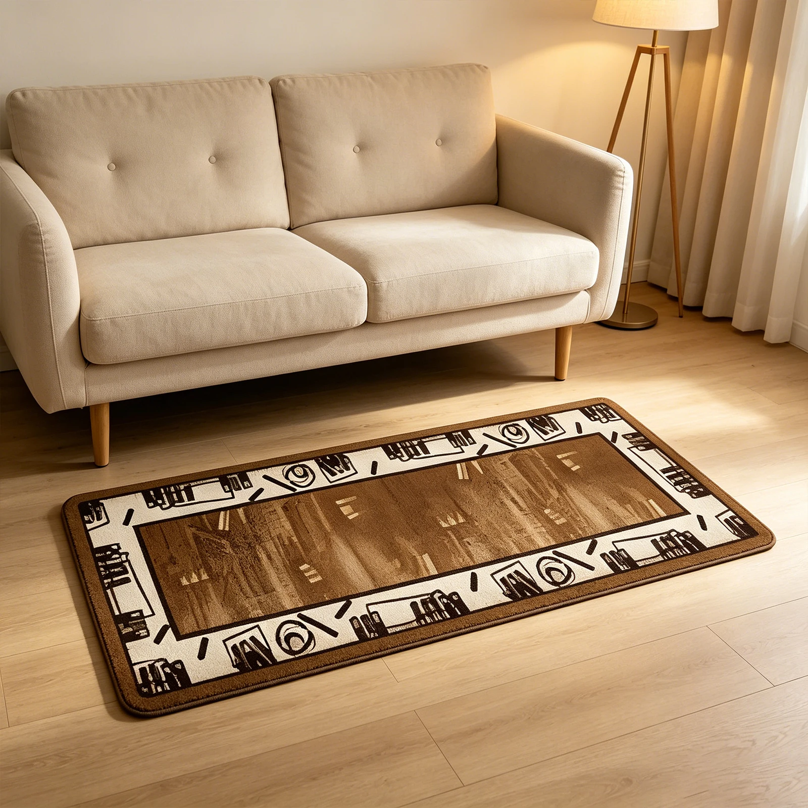 Tapis de cuisine imprimé rétro, tapis antidérapant, tapis durable et résistant aux taches pour la décoration de la maison, disponible en deux tailles : 57x100 cm, 57x300 cm