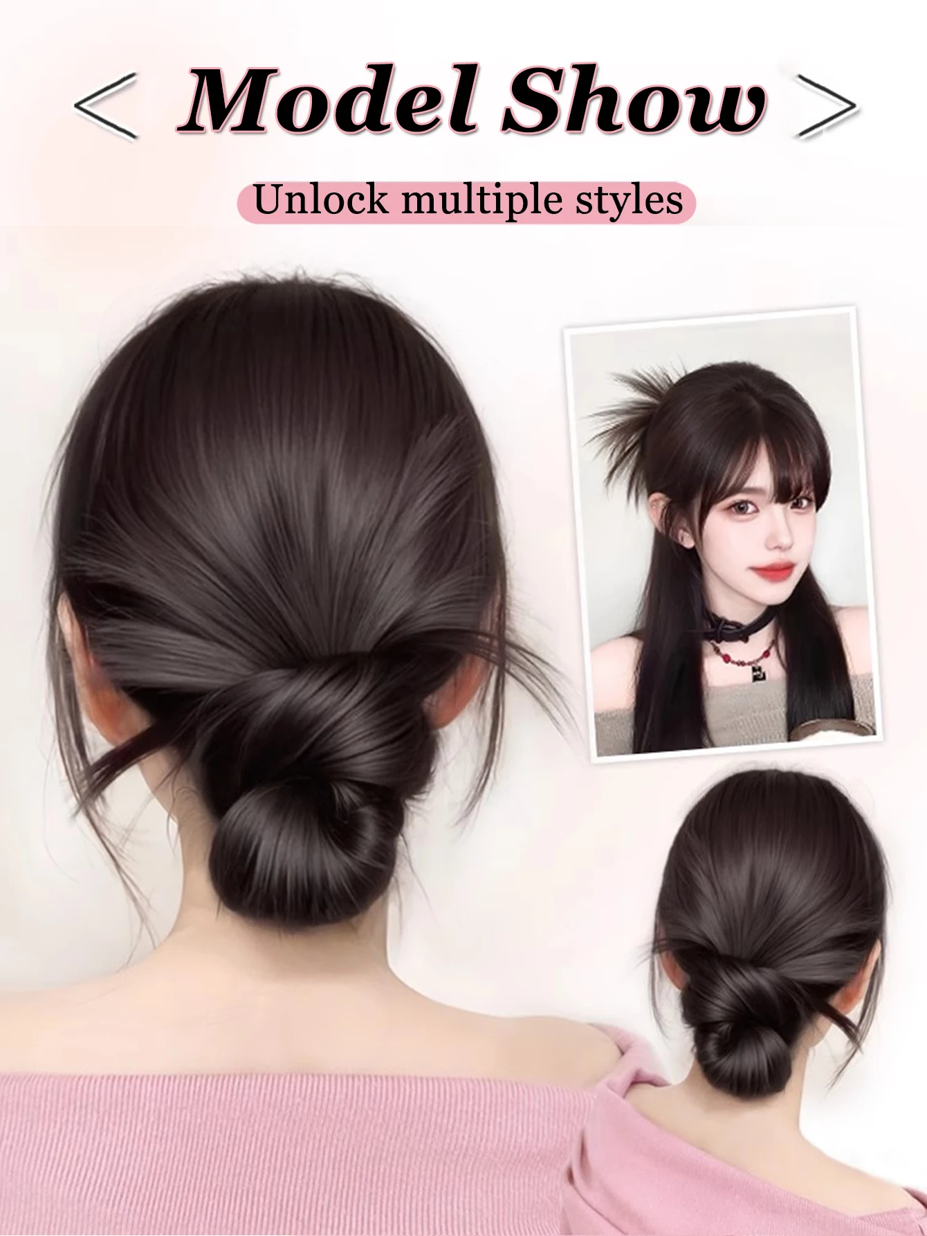 AOSIQUEEN Synthetic Low-tied Chicken Feather Ball Head Claw Clip Bun Lazy Bun Wig Bag Hair Accessories Suitable For Women image 6