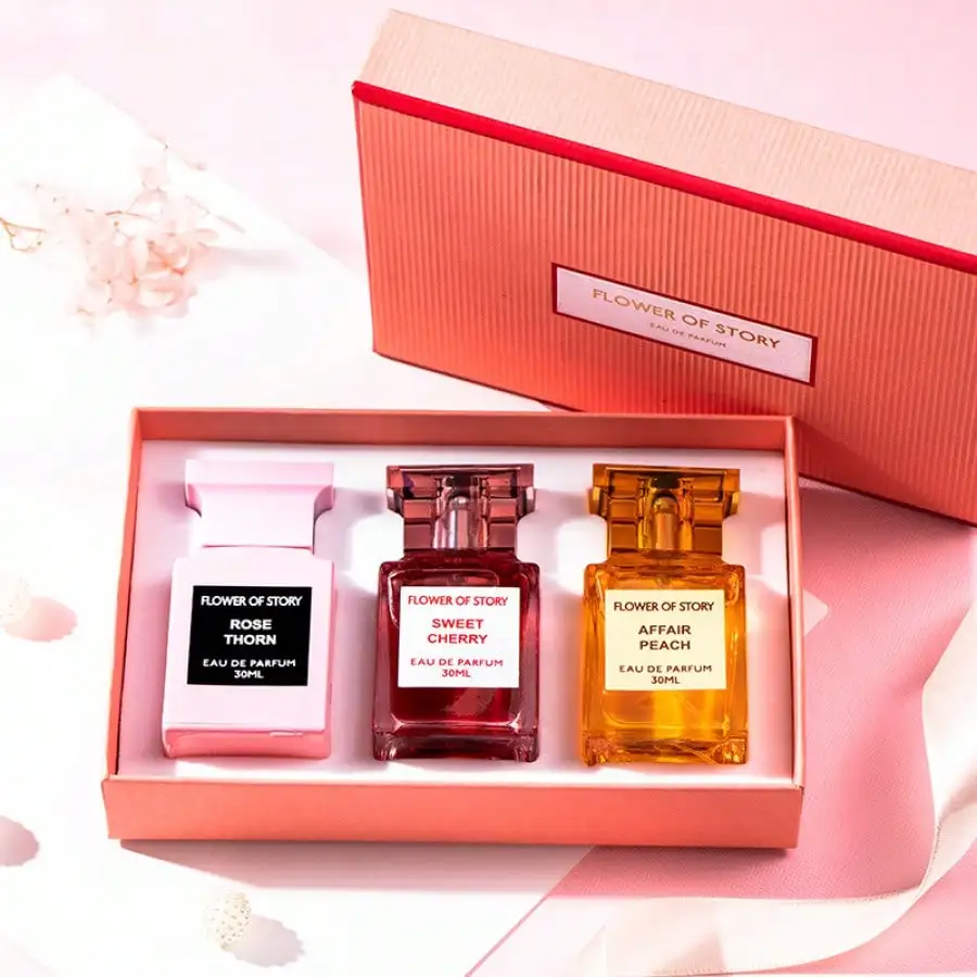 

Fragrance Gift Set — Contains three captivating fragrances; total volume: 100ml. Suitable for both men and women.
