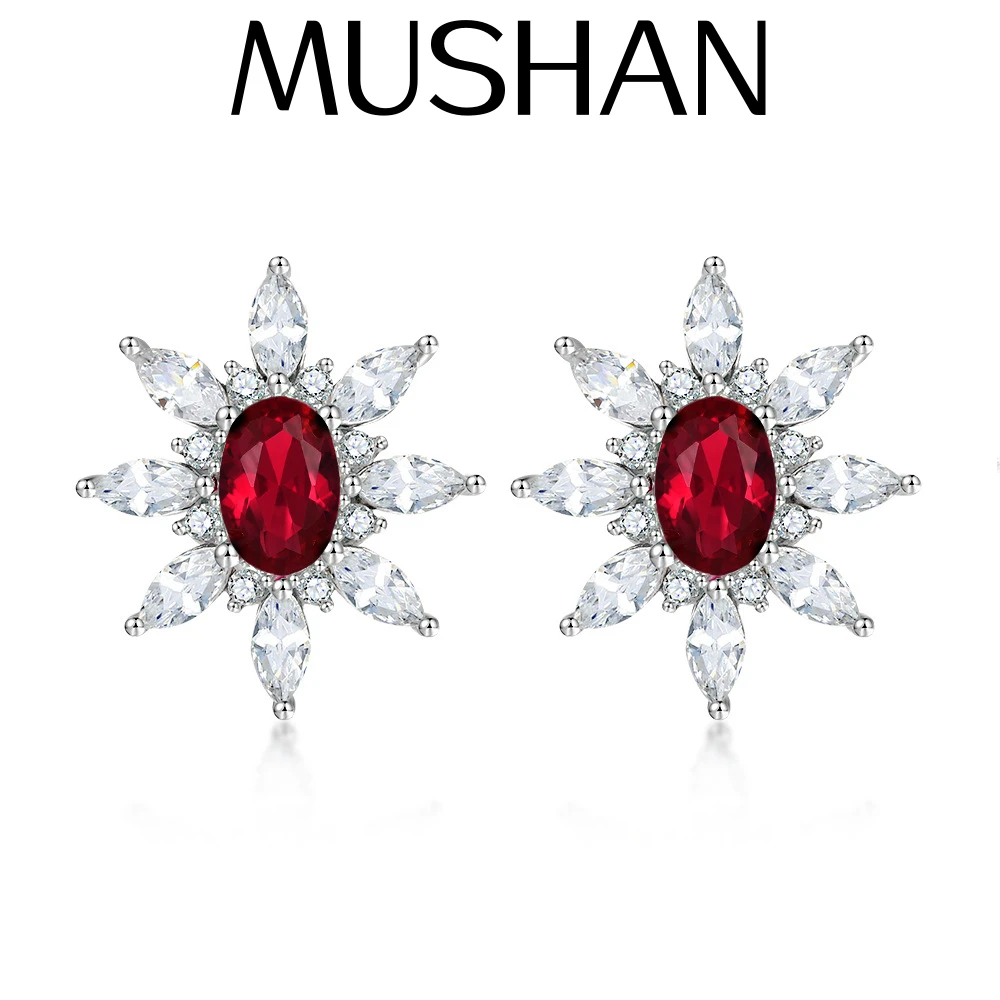 

Серьги-кольца MuShan из стерлингового серебра 925 пробы с кубическим цирконием 7А, родиевым покрытием, для женщин, свадебные, изысканные ювелирные изделия