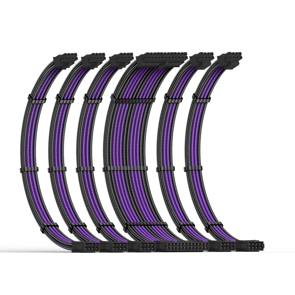 Przedłużacz modułu zasilania 6 szt. Płyta główna 24Pin CPU 4 + 4P karta graficzna PCI-E 6 + 2Pin uniwersalny zestaw kabli adaptera zasilania — zdjęcie produktu 7