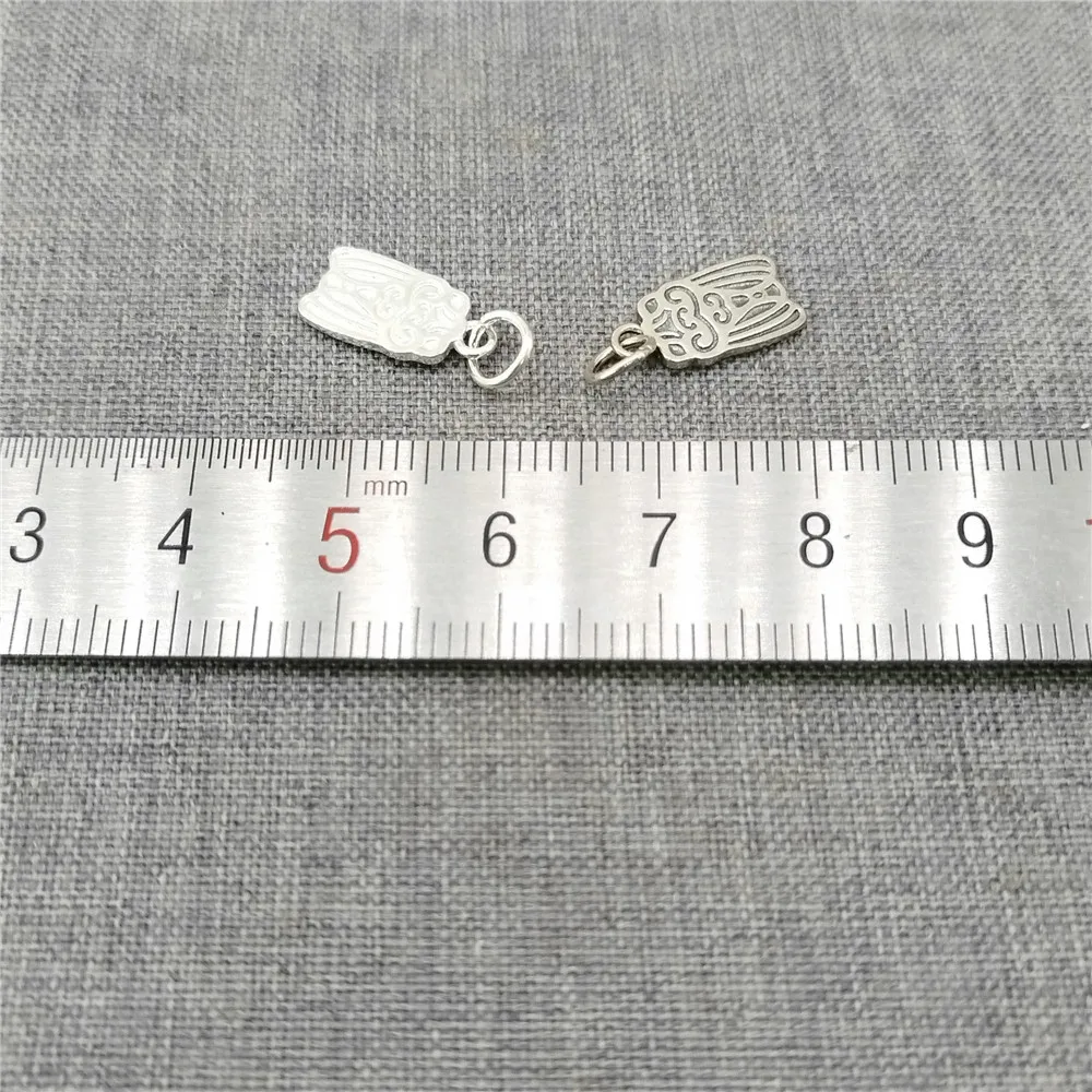 1 Piece of 925 Silver Cicada Charm 2-Sided Insect Animal Pendant for Bracelet Necklace
