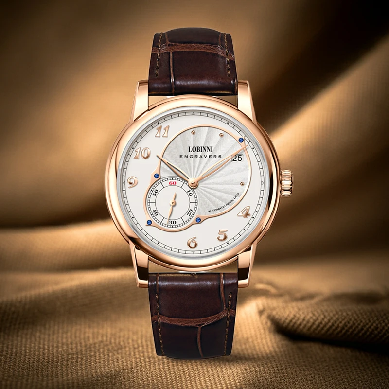 

LOBINNI New Design Mirco Rotor Movement Wristwatch Male 40mm Dial Sapphire Crystal Mirror Automatic Wrist Watch For Men