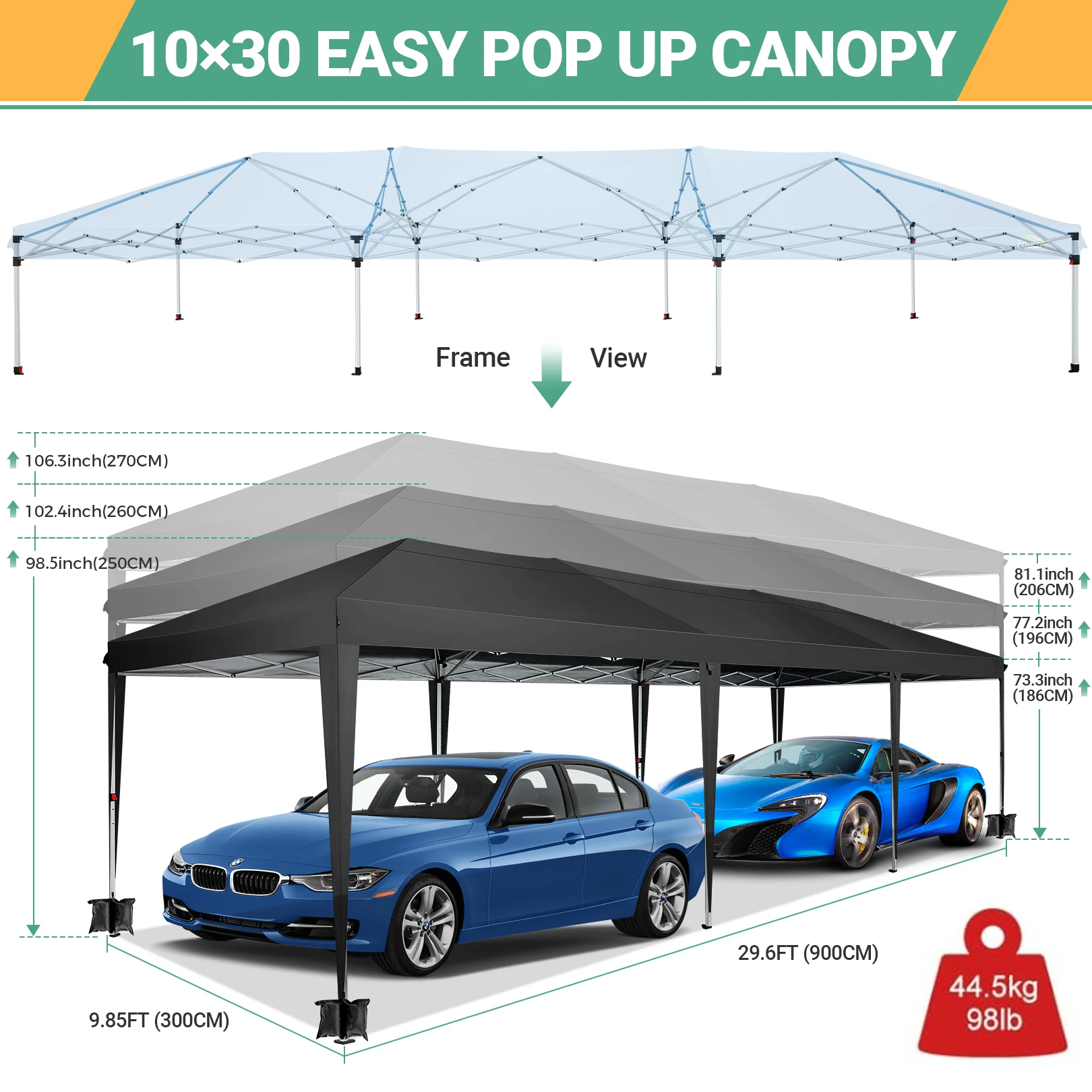 Tenda Pop Up 10x30 pés com 8 p - Gazebo Pop Up avaliação e preço