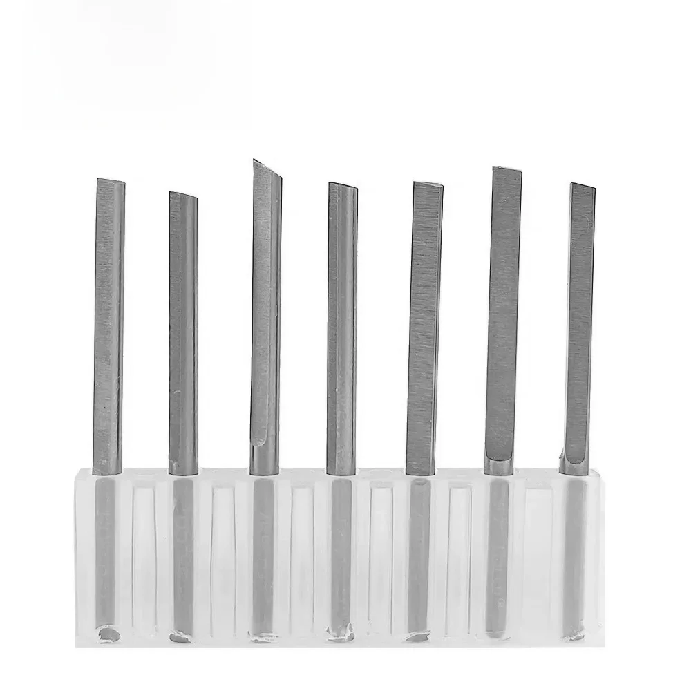 Couteaux à graver en acier au tungstène, accessoires de sculpture pneumatiques pour bijoux, spatule triangulaire, lames métalliques, outils de fabrication de bricolage